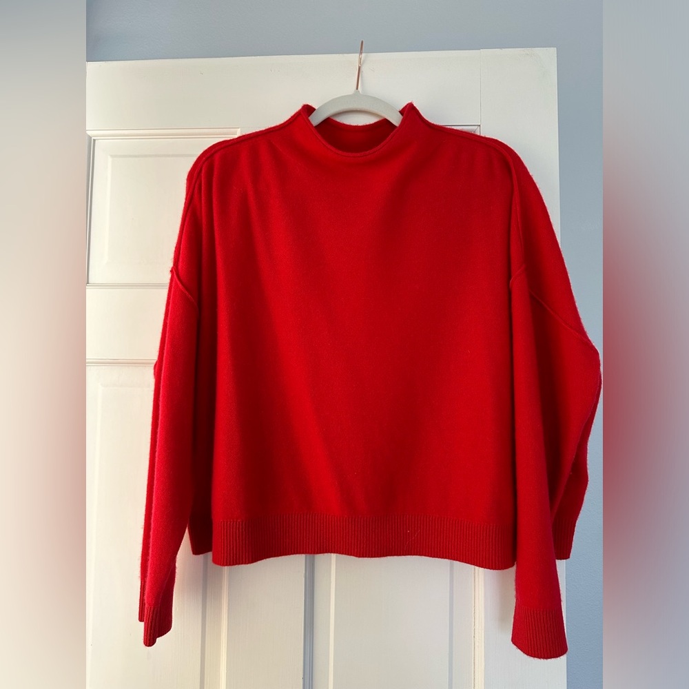 Anthropologie Pilcro Alani Red Mock Neck Cashmere Sweater